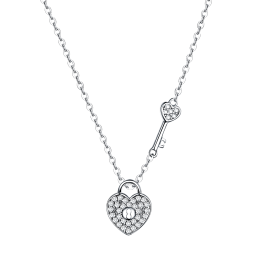 Colier argint Love Heart & Key